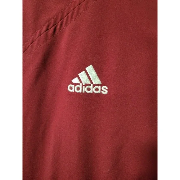 Adidas Mens XL Red Raglan Sleeve Quarter Zip Athletic Pullover Sports Training - Picture 4 of 10